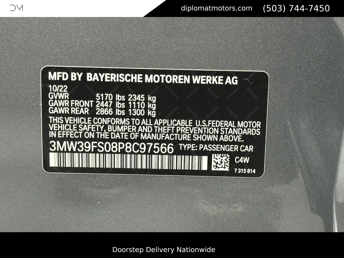 bmw 3 series 2023 3MW39FS08P8C97566 image bmw 3 series 2023 3MW39FS08P8C97566 image